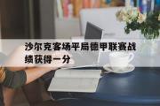 GOGO体育在线注册-沙尔克客场平局德甲联赛战绩获得一分
