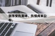 GOGO体育娱乐网页版-张伟受伤离场，伤情尚未公布。
