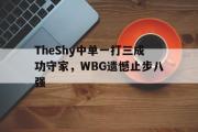 GOGO体育在线注册-TheShy中单一打三成功守家，WBG遗憾止步八强